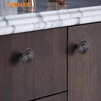 Oil Rubbed Bronze Cabinet Knobs 6 Pack Round Sunflower Dresser Drawer Hardware Furniture Cupboard Handles for Bathroom Single Hole Knob Kitchen SH-ORB-K6