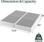 ZINUS 9 Inch Box Spring with Cover, No Assembly Mattress Foundation, Sturdy Metal Structure, Split Cal King, White