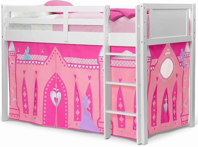 Disney Princess Loft Bed Tent - Curtain Set for Low Twin LoftBed (Bed Sold Separately) by Delta Children (Pack of 10)