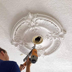 Ekena Millwork CM12BRGDF 12 1/2"OD X 3 7/8"ID X 3/4"P Bradford Ceiling Medallion Fits Canopies Up to 6 5/8", Gobi Desert