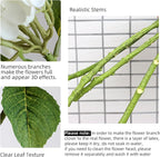 4pcs 21" Faux Green Hydrangeas Artificial Flowers, Real Touch Silk Hydrangea Flowers with Stems for Bridal Wedding Bouquet Party Home Decor