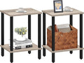 TUTOTAK End Table, Set of 2, Side Table, Nightstand, 2-Tier Storage Shelf, Sofa Table for Small Space, Living Room, Bed Room TB01BG035