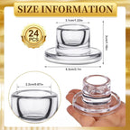 24 PCS Glass Taper Candle Holders Bulk Candlestick Holders Clear Short Tapered Candle Stick Holder Decor Set for Table Centerpiece Wedding Party Advent Christmas Home Decorations (24, Clear)