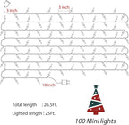 Minetom 100 Counts Clear Christmas String Lights 26.5 Feet Warm Mini Lights Waterproof for Indoor Outdoor Patio Wreath Garden Wedding Party Thanksgiving Holiday Xmas Tree Decorations, Multicolored