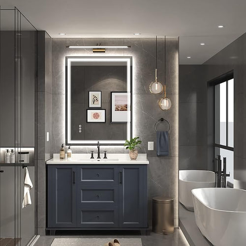 24x32 Inch Led Mirror for Bathroom with Front Light and Backlit, Dimmable Anti Fog Wall Bathroom Mirror with Led Lights, Water Proof, Decor Vanity Mirror