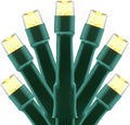 YULETIME 100 ft 300 Count Warm White LED String Lights with 8 Models Adapter, Green Wire Wide Angle 5mm Christmas Lights (Warm White - Green Wire)