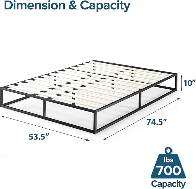 ZINUS Joseph Metal Platforma Bed Frame, Mattress Foundation, Wood Slat Support, No Box Spring Needed, Sturdy Steel Structure, Full