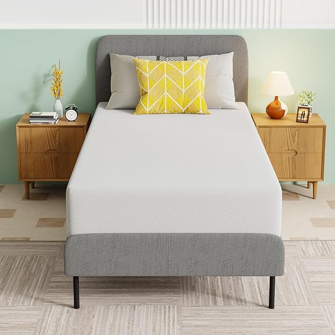 PayLessHere 10 Inch Twin XL Gel Memory Foam Mattress Fiberglass Free/CertiPUR-US Certified/Bed-in-a-Box/Cool Sleep & Comfy Support（Twin Extra Large）