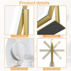 Lighted Makeup Mirror, Hollywood Vanity Mirror with Lights, Three Color Modes，Detachable 10X Magnification Mirror, Smart Touch Control, 360°Rotation (15.2in)