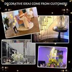 20pcs 5 Arm Candelabra Acrylic Floor Candelabra for Wedding,45.7inch Tall Clear Candle Holders for Ceremony Birthday Party Home Decoration Fit 0.8 LED Candles