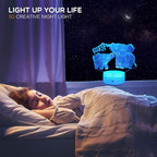Elephant 3D Night Light for Kids 3D Lamp with 16 Colors Changing Remote Control Elephant Toys 10 9 3 5 2 8 1 7 6 4 Year Old Girls Women Baby Boys Gifts