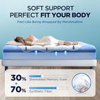 Premium Memory Foam Mattress Topper Twin for Ultra Comfort, 2" Plush Pillow Top Twin Mattress Topper with Breathable Air Mesh Sides, Soft Mattress Pad Cover with Deep Pocket Fits 6-21" Mattress