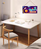 Personalized Rocket Sign Outer Space Themed For Kids Room Nursery Baby Playroom Door Decor,Custom Name Stars Satellite Wall Decor Decorative Plate for Boys Room Girls Bedroon