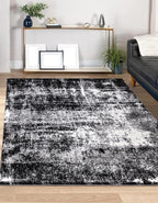 Keen Home Design Area Rugs - 8x10 Non-Shedding, Abstract Rugs for Kitchen, Living Room, Bedroom, Dining Room, Entryway - Size: 7'3" x 10'2", Abstract Black
