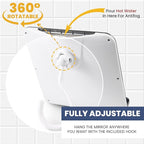 MIRRORVANA Fogless Shower Mirror for Shaving and Distortion-Free Glass Surface with Hook for Hanging, 8" x 7" Chrome