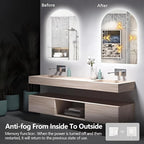 Niccy Arched LED Bathroom Mirror, 40x30 Inch Arch Frameless Backlit Mirrors for Wall Arched Lighted Vanity Mirrors Defogger and 3 Color, Explosion-Proof, HD Glass and IP65 Waterproof