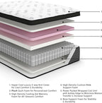 Signature Design by Ashley California King Size Ultra Luxury 16 Inch Hyper Cool Euro Top Hybrid Mattress with Cooling Gel Memory Foam, Fiberglass Free, Mattress In A Box