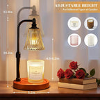 Black Walnut Candle Warmer Lamp with Timer Dimmable,Birthday Gifts for Women,Adjustable Height Wax Melt Warmer for Jar Candles,House Warming Gifts New Home,Ideal for Office,Dorm,Bedroom Home Decor