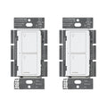 Lutron Caseta Original Smart Switch (Lutron Smart Hub Required), for LED Lights and Fans, 6 Amp, Single-Pole/3-Way, Neutral Required, PD-6ANS-WH-2, White, 2 Pack