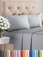Twin 4 Piece Sheet Set - Comfy Breathable & Cooling - Ultra-Soft Hotel Luxury Bedding Set with 8-16 Inch Deep Pockets - 1 Flat & 1 Fitted Sheet & 2 Pillowcases - Wrinkle Free & Easy Care - Steel Blue