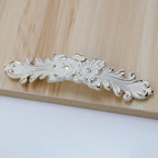 2Pcs Euro Rose Decorative Cabinet Pull Handles, Ivory White, Zinc Alloy, 5" Hole Center