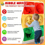Geiserailie 9 Pcs Christmas Sensory Wall Mirror Acrylic Bubble Mirror Toys for Classroom Calming Corner Items - Sensory Room Have Visual, Tactile Stimulation (10 x 10 Inch,Red,Yellow,Green)