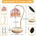 Dimmable Flower Candle Warmer Lamp, Pink Candle Warmer with Timer & 4Bulbs, Birthday Gifts for Women, House Warming Gifts New Home Bedroom Decor