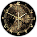 12 Inch Scandinavian Tattoo Odin's Celtic Raven Wall Clock, Norse Viking Man Cave Wall Clock Runic Symbols Crow Vintage Decorative Silent Non Ticking Battery Wall Watch Clock for Living Room