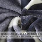 Gray Pattern Queen Size Blanket,90x90 Inches Microfiber Soft Cozy Fluffy Warm Hand Made Queen Throw Blankets for Queen Full Bed,Couch, Sofa, Chair, Camping, Picnic,Grey and White