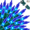 LAMPHOME Super-Bright Extendable Blue Christmas Lights Decoration 300Lights 63.8ft(2pk of 150L) UL Certified Mini Bulb String Lights Set for Outdoor Christmas Tree Garden Holiday Party Patio Decor