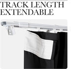 NICETOWN Room Divider Curtain with Adjustable Ceiling Track, W100 x L84 Blackout Curtain for Sliding Door, Ceiling Mouted Drape for Living Room/Hospital Divider, 1 Panel Black Drape, Whtie Track