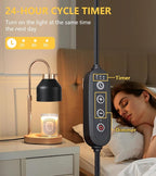Candle Warmer Lamp with Dimmer and Timer,Home Decor Lamp for Scented Jar,Electric Wax Melt Warmer,Mother's Day/Birthday/Christmas Gifts for Mom/Wife,Adjustable Height,with 2 Bulbs