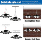LED Garage Lights 2 Pack - 180W, 18000LM 6500K Led Shop Light with 6+1 Deformable Panels, Basement, Barn, Warehouse, Shop Ceiling Lights, E26/E27 for Multiple Uses