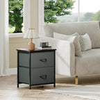 Somdot Nightstand, Small Dresser for Bedroom with 2 Drawers, Bedside Table Night Stand End Table with Fabric Bins for Bedroom Kids Closet Dorm Guest Room, Charcoal Grey