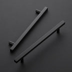 Ravinte Black Cabinet Handles 5 Pack 7-1/2 inch Matte Black Square Cabinet Pulls Kitchen Hardware 10 inch Overall Length Kitchen Drawer Pulls