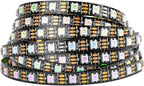 BTF-LIGHTING WS2812B IC RGB 5050SMD Pure Gold Individual Addressable LED Strip 16.4FT 300LED 60Pixel/m Flexible Full Color IP30 DC5V for DIY Chasing Color Project(No Adapter or Controller)