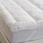 Great Bay Home Full Mattress Topper. Thick, Elastic Corner Mattress Protector and Cover. Ultra-Soft Pillowtop Mattress Pad. Fits Mattresses Up to 18" (Full, White)
