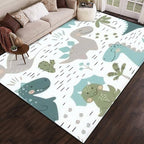 Dinosaur Baby boy Seamless Sweet Dino Palm Cactus Scandinavian Cute Area Rug Outdoor Patio Rug Play Mat Modern Floor Carpet Non-Slip Home Decor Living Room Kids Bedroom Nursery, 6x9 ft