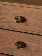 5 Pack Antique Brass Cabinet Knobs with Base Vintage Flat Drawer Pulls Kitchen Cupboard Bathroom Dresser Cabinet Hardware Handles Zinc Alloy