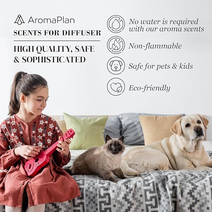 AromaPlan Hotel Scents Dubai 5 Fl Oz (148ml), Home Luxury Aroma & Hotel Fragrance Diffuser Oil- Hotel Diffuser Oil for Aromatherapy- USA Made, Bigger Bottle, Bolder Aroma & Longer Lasting