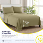 California King Sheet Sets - Breathable Luxury Sheets with Full Elastic & Secure Corner Straps Built In - 1800 Supreme Collection Cal King Deep Pocket Bedding Set, Sheet Set, California King, Sage