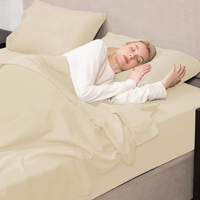 Mejoroom Full Size Sheet Set - Soft Microfiber Bed Sheets - Deep Pocket Fitted Sheet, Breathable, Soft, Wrinkle & Fade Resistant - 4 Piece (Full, Taupe)