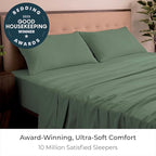 Mellanni King Sheets Set - 4 PC Iconic Collection Bedding - Hotel Luxury, Extra Soft, Cooling Bed Sheets - Wrinkle, Fade, Stain Resistant (King, Sage)
