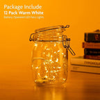 12 Pack Fairy Lights Battery Operated String Lights, 7ft 20 Led Fairy String Lights, Waterproof Copper Wire Firefly Starry String Light for DIY Wedding Party Bedroom Christmas (Warm White)