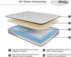 Signature Design by Ashley Queen Size Chime 10 Inch Medium Firm Hybrid Mattress with Cooling Gel Memory Foam for Pressure Relief, Fiberglass Free, Mattress In A Box