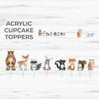 Forest Critters Painted Wooden Animal Cutout Shapes (5 Cupcake Sets (bundle of 40))