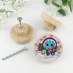 JamJam Set of 8 1.8" Wooden Flower Farm Animals Knobs Kids Nursery Room Unique Cabinet Decorative Dresser Drawer Knobs and Pulls Wood Rabbit Knob