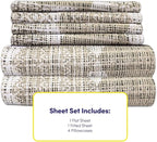 Queen Sheets Printed - 6 Piece 1500 Supreme Collection Fine Brushed Microfiber Deep Pocket Queen Sheet Set Bedding - 2 Extra Pillow Cases, Great Value, Queen, Monaco