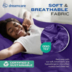 DREAMCARE Full Size Sheets - Cooling Bed Sheets - 4pcs Set - up to 15" Deep Pocket Full Sheet Set - Sheets Full Size Bed - Soft & Long Lasting 100% Fine Brushed Polyester with Side Pocket - Purple
