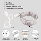 LED Rope Lights, 16.4ft Waterproof Strip Light, 3000K Soft White, Flexible Indoor Outdoor Decorative Lighting for Home Christmas Holiday Garden Patio Party
